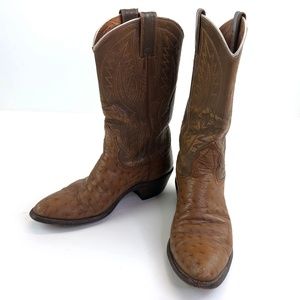 Nocona Brown Leather Round Toe Cowboy Boots 6.5